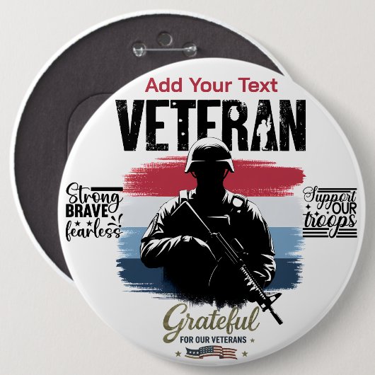 #4 Dankbar für unsere Veteranen Button (Vorne & Hinten)