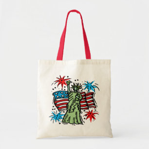 4. der Juli-Leinwand-Tasche: Dame Liberty Tragetasche