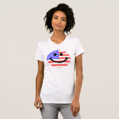 4. des Juli-Flaggegesichtes T-Shirt (Vorne ganz)