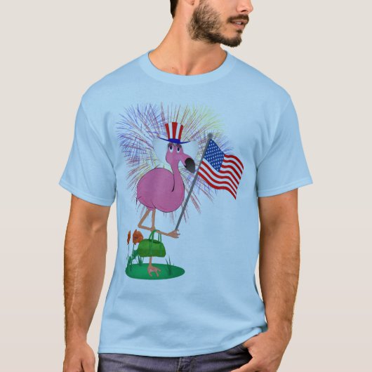4. des Juli-Flamingo-Shirts T-Shirt (Vorderseite)