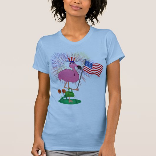 4. des Juli-Flamingo-Shirts T-Shirt (Vorderseite)