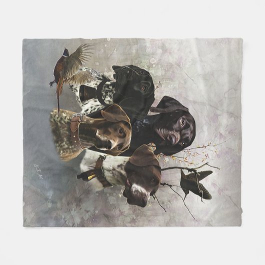 4 Deutsche Kurzzeigerfarben Fleecedecke (Vorderseite (Horizontal))