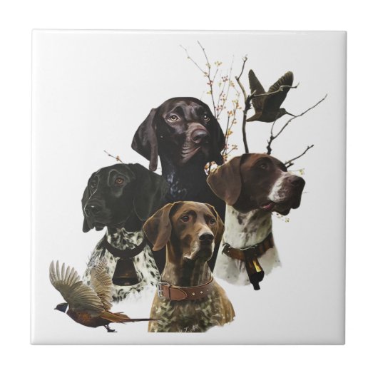 4 Deutsche Kurzzeigerfarben Fliese (Vorderseite)