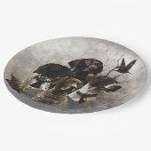 4 Deutsche Kurzzeigerfarben Pappteller (Schrägansicht)