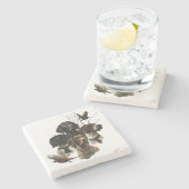 4 Deutsche Kurzzeigerfarben Steinuntersetzer (Seitenansicht)