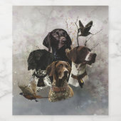 4 Deutsche Kurzzeigerfarben Weinetikett (Einzelnes Label)