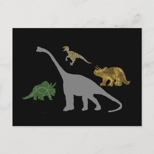4 Dinos Postkarte (Vorderseite)