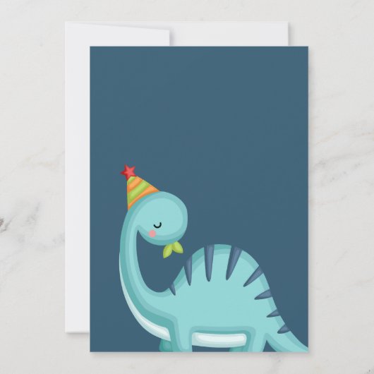 4 Dinosaurier Geburtstag Einladung (Rückseite)