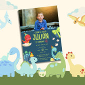 4 Dinosaurier Geburtstag Einladung