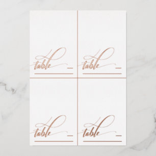 4 DIY Rose Gold Foil Kalligrafie Faltende Platzkar Folien Feiertagskarte