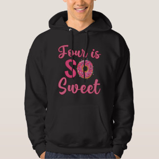 4. Donut-Geburtstagsfeier Vierjähriges Süßes Mädch Hoodie