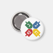4 Dreidels Magnet (Vorderseite/Rückseite)