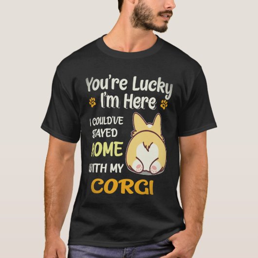 4 Du hast Glück Corgi T-Shirt (Vorderseite)