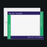 4-Ecke Name Blue Green Border Stationierung Mitteilungskarte<br><div class="desc">Dieses einfache, moderne Design verfügt über einen zweifarbigen Rahmen mit dem Namen in jeder der vier Ecken. Klicken Sie auf die Schaltfläche Anpassen, wenn Sie die Designelemente anpassen und/oder den Text weiter verändern möchten! Variationen dieses Designs, zusätzliche Farben sowie koordinierende Produkte sind in unserem Shop, zazzle.com/store/doodlelulu verfügbar. Kontaktieren Sie uns,...</div>