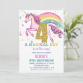 4. Einhorn Einladung zum Geburtstag (Stehend Vorderseite)