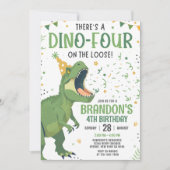 4. Einladung zum Dinosaurier-Geburtstag (Vorderseite)