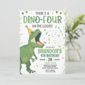 4. Einladung zum Dinosaurier-Geburtstag (Stehend Vorderseite)