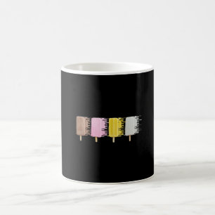 4 Eis - gelb, rosa, grau, braun Kaffeetasse