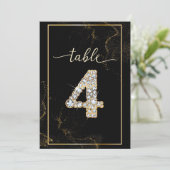 4 Elegante Diamond druckbare Tischnummern (Stehend Vorderseite)