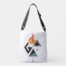 4 Elemente Schulter Tasche - Erde, Luft, Feuer, Wa