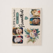 4 Enkel Foto Blumengrün Puzzle (Vertikal)