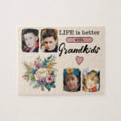 4 Enkel Foto Blumenrosa Puzzle (Horizontal)