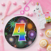 4. Event - Spaß, farbenfroh, kühl, Regenbogen 4 Pappteller (Party)