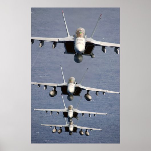 4 FA-18 Super Hornets Print Poster (Vorne)