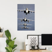 4 FA-18 Super Hornets Print Poster (Heimbüro)
