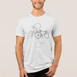 4 Fahrräder auf weiß Tri-Blend Shirt