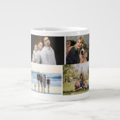 4 Familienfoto-Collage individuell Jumbo-Tasse (Vorderseite)