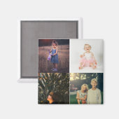 4 FamilienfotoCollage Custom Modern Magnet (Vorderseite/Rückseite)