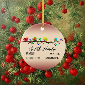 4 Familienmitglieder Personalisiert Name Weihnacht Keramik Ornament