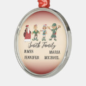4 Familienmitglieder Weihnachten Tanz Elfen Santa Ornament Aus Metall (Links)