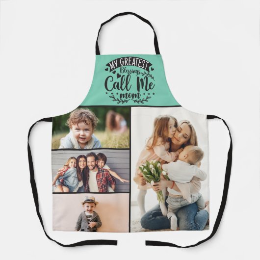 4 Familienmütter Foto sammeln Mutter Sake Mütter T Schürze (Vorderseite)