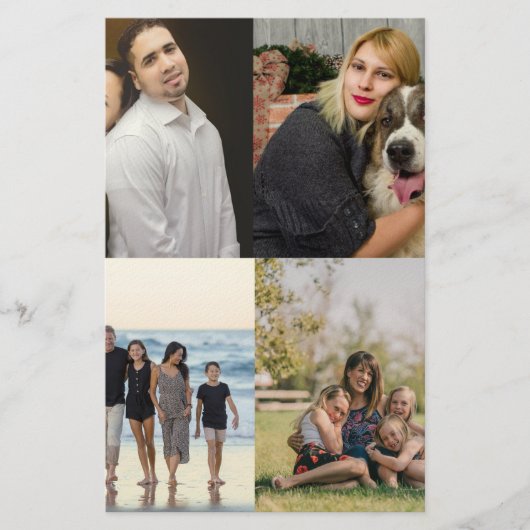  4 Family Photo Collage Custom Briefpapier (Vorderseite)