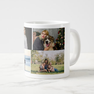  4 Family Photo Collage Custom Jumbo-Tasse