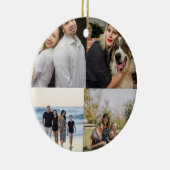  4 Family Photo Collage Custom Keramik Ornament (Rechts)