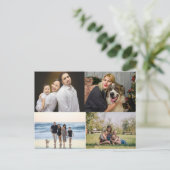  4 Family Photo Collage Custom Postkarte (Stehend Vorderseite)