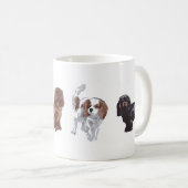 4 Farben unbekümmerten Königs Charles Spaniels. Kaffeetasse (VorderseiteRechts)