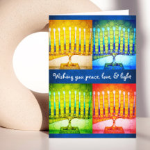 4 Farbenfrohe Hanukka Menorahs Liebe Leichte Chic
