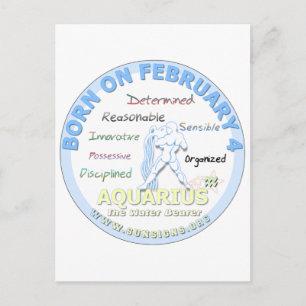 4. Februar Geburtstag - Aquarius Postkarte