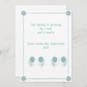 4 Feet, 2 Herz Twin Pregnancy Ankündigung (Vorne/Hinten)