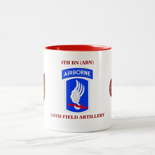 4. FELD-ARTILLERIE-TASSE DES BATAILLON-(ABN) 319. ZWEIFARBIGE TASSE (Mittel)