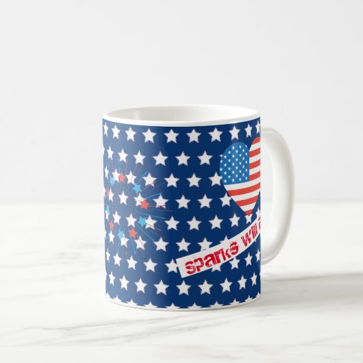 4. Flaggen-Herz-Stern-Feuerwerke Julis der Kaffeetasse (VorderseiteRechts)