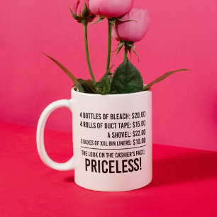 4 Flaschen Blech: $20,00 4 Rollen Klebeband: Zweifarbige Tasse