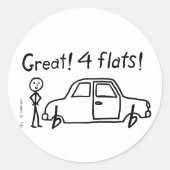 4 Flats Runder Aufkleber (Vorderseite)