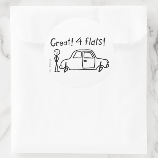 4 Flats Runder Aufkleber (Tasche)