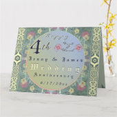 4. Floral Wedding AnniversaryFaltkarte Karte (Gelbe Blume)