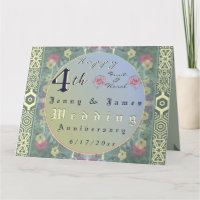 4. Floral Wedding AnniversaryFaltkarte